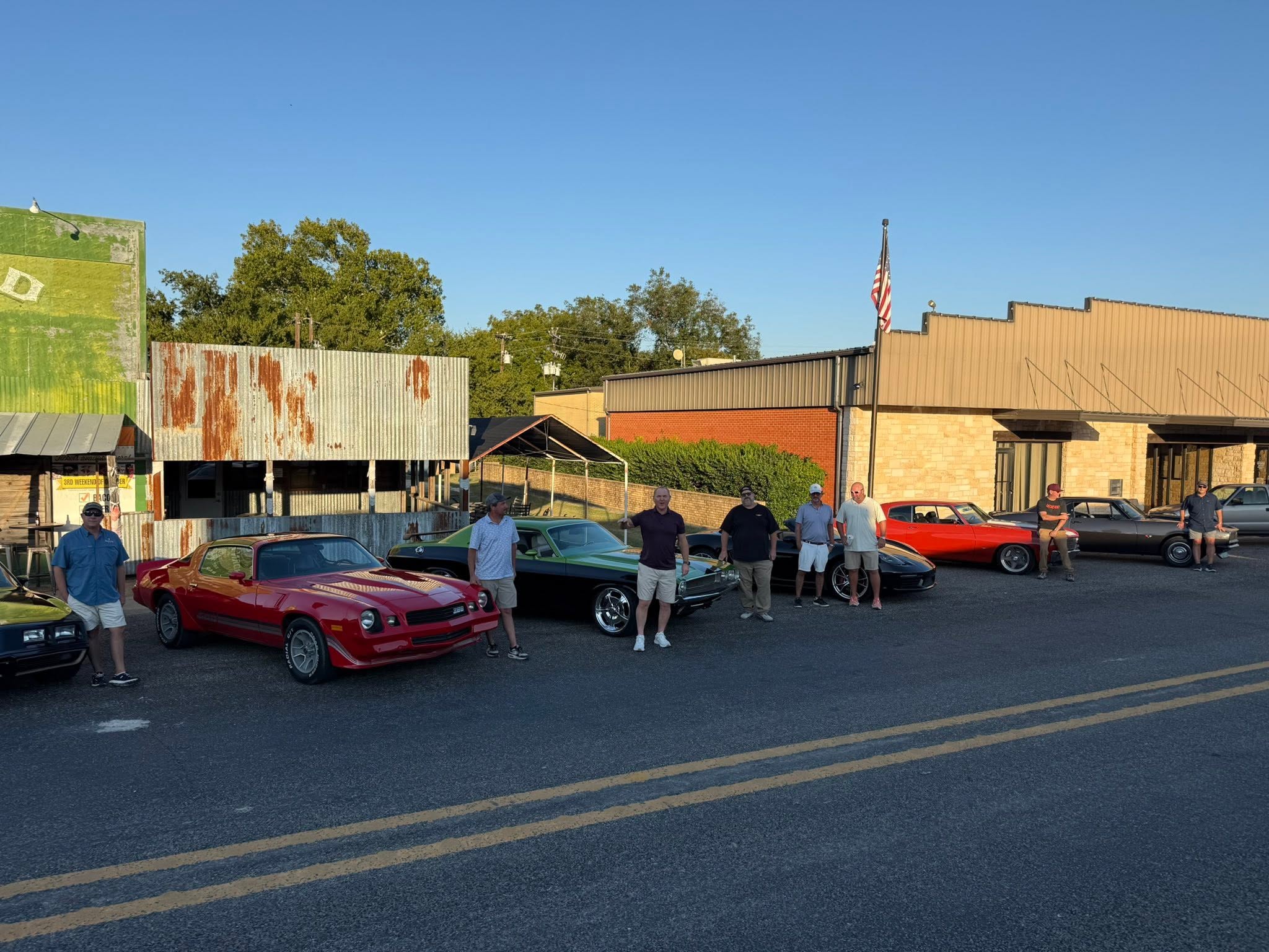 Classic cars filling downtown Walnut Springs during a GMTV gathering